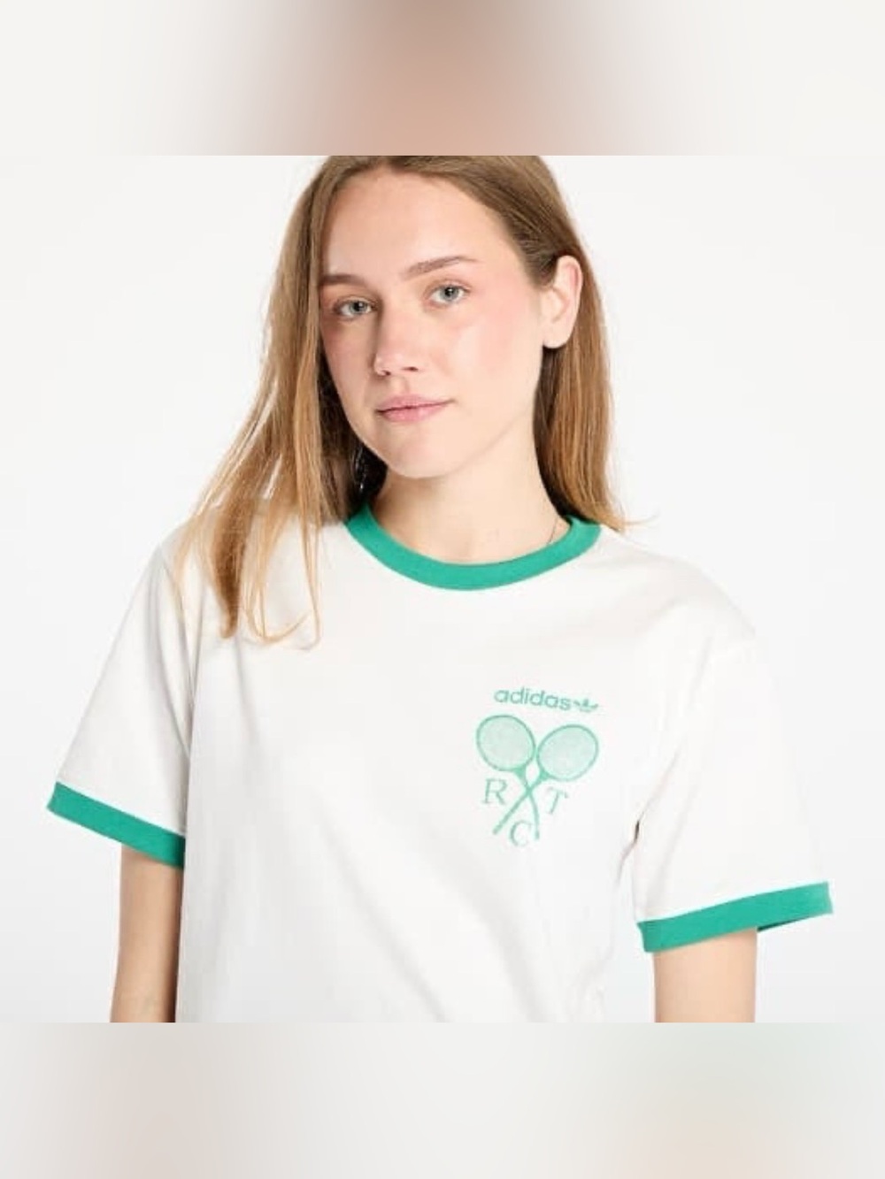 Adidas Originals [M] Women’s Retro Ringer Tennis Tee White/Green JY0276